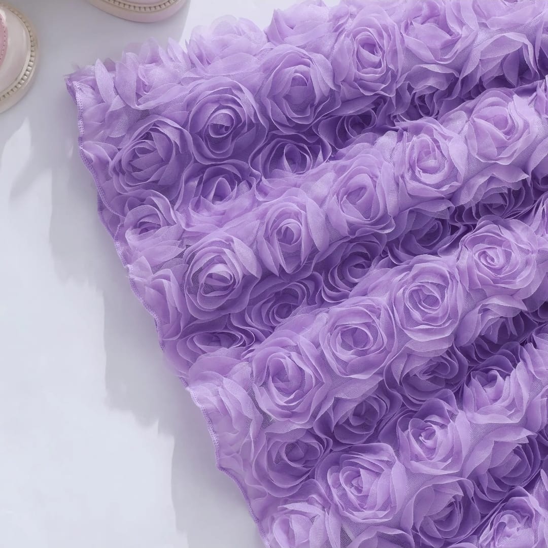 Purple Colour Baby Rosette Party Dress. - Image 5